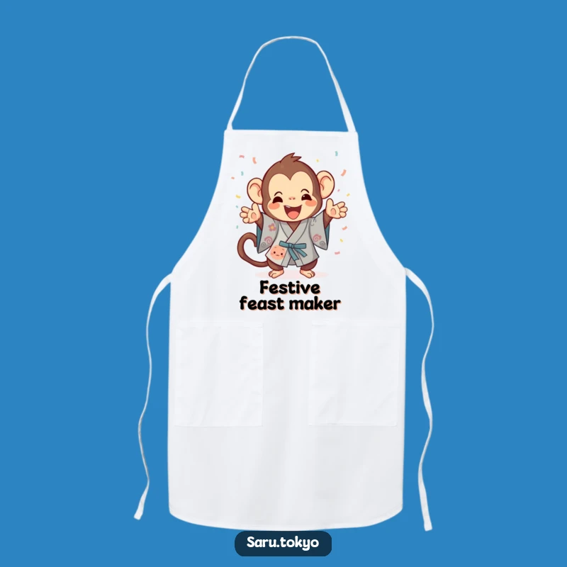 Funny Monkey Kimono Apron: Cook with Festive Flair and Charm