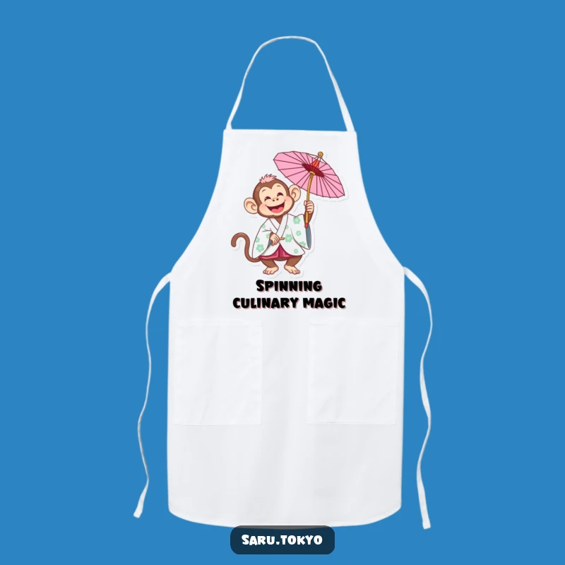 Funny Monkey Kimono Apron: Cook with Joyful Spins and Style