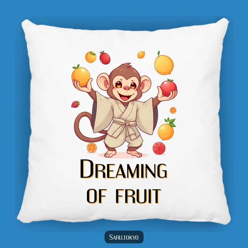 Funny Monkey Juggling Pillow - Cozy Silk Kimono Comfort Gift