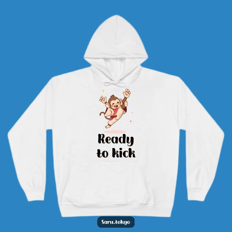 Funny Monkey High Kick Hoodie - Cozy Festive Kimono Comfort Gift