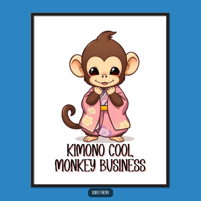 Funny Free Printable Wall Art: Monkey Bowing - Humorous Downloadable Art for Your Home