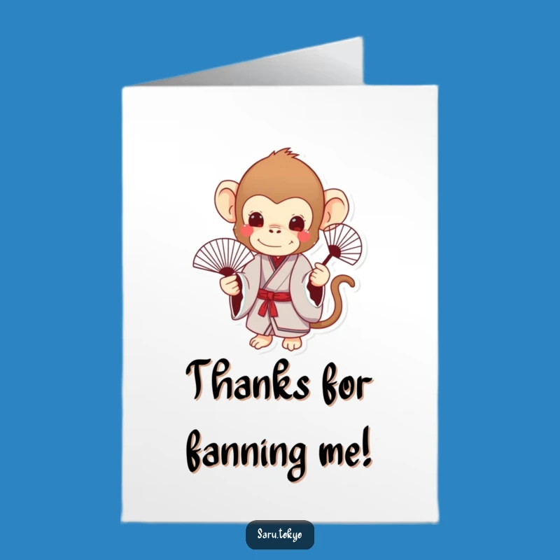 Free Printable Thank You Card: Monkey's Fan Gesture - Classy Funny Downloadable