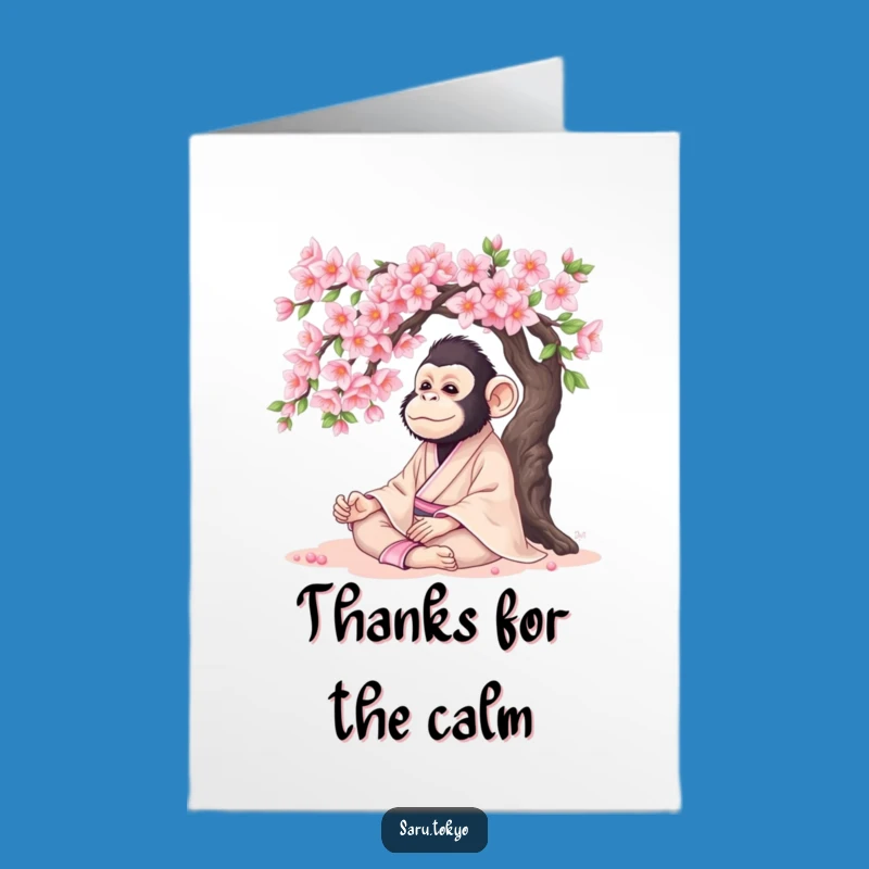 Free Printable Thank You Card: Monkey's Quiet Thanks - Serene Funny Downloadable