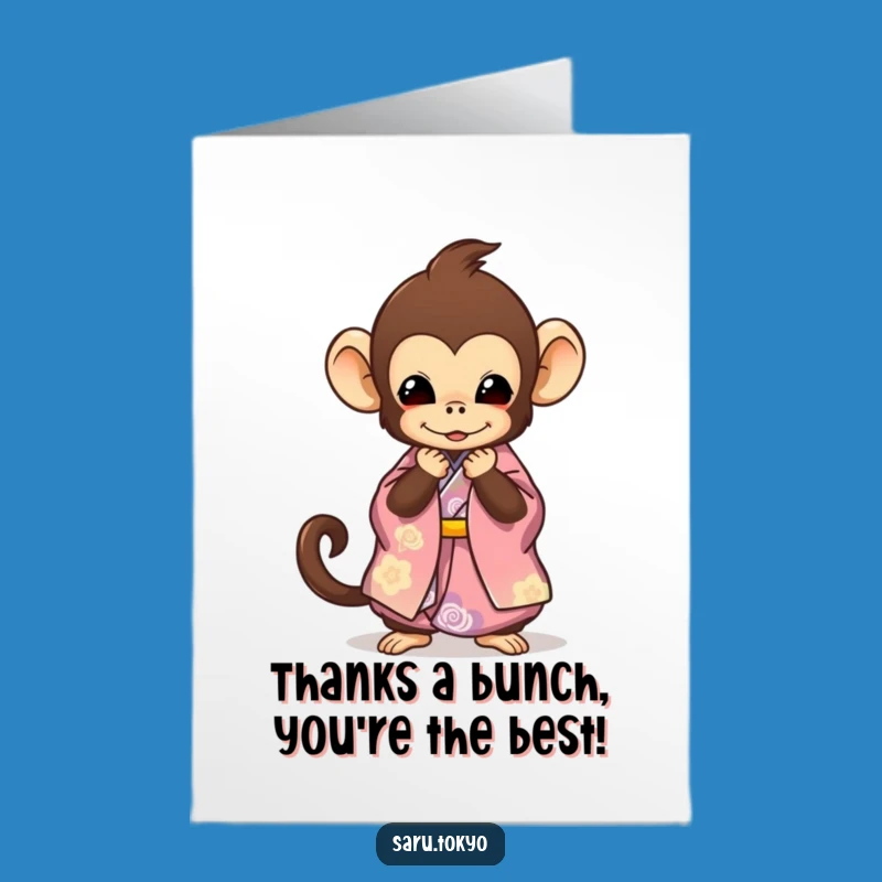 Free Printable Thank You Card: Monkey Bowing - Funny Downloadable Appreciation Gift