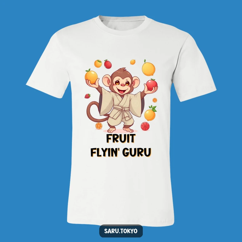 Funny Monkey Juggling T-Shirt - Graceful Fruit Silk Kimono Gift