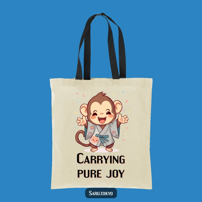 Funny Monkey Kimono Tote Bag: Carry Festivity and Confetti