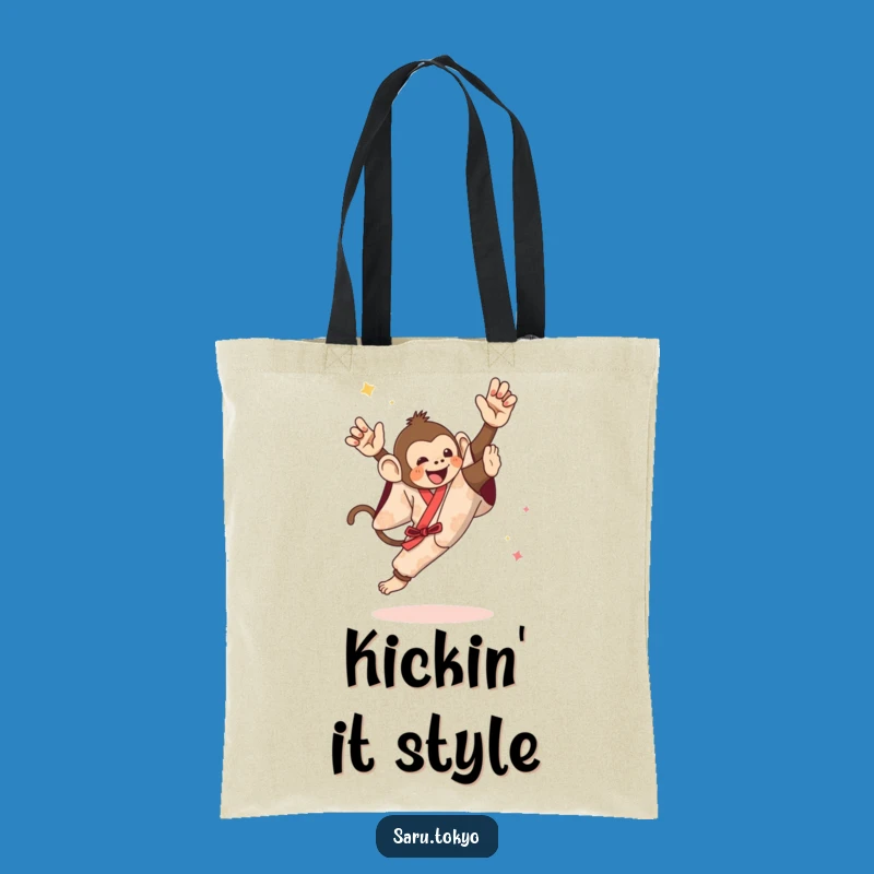 Funny Monkey High Kick Tote Bag - Festive Kimono Accessory Gift
