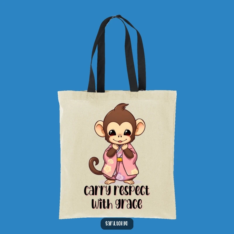 Funny Monkey Kimono Tote Bag: Carry Your Laughs Gracefully